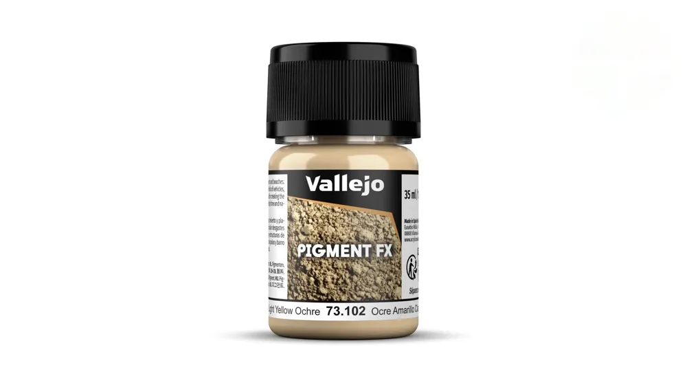 Balení práškového pigmentu Vallejo Pigment FX 73102 Light Yellow Ochre, 35 ml