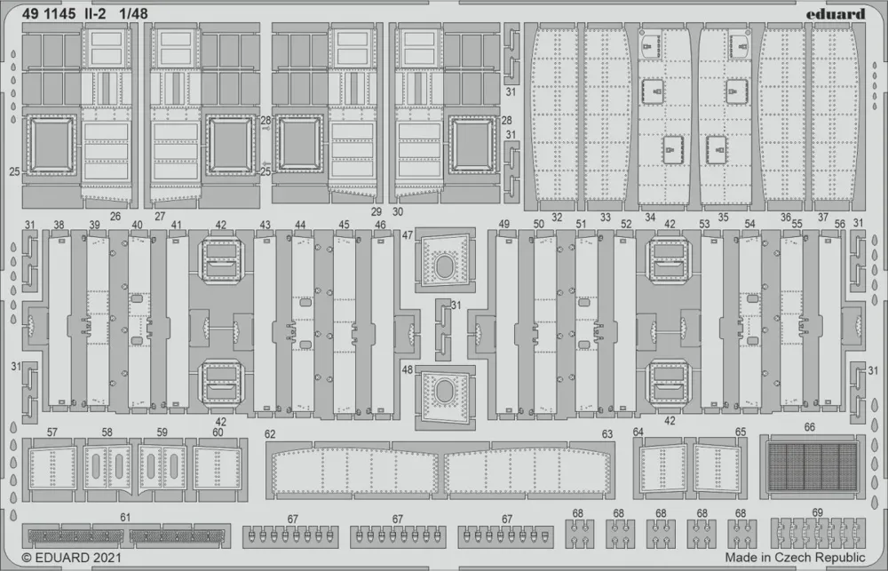 Fotoleptaná sada Eduard 491145 pro model Il-2 Zvezda v měřítku 1/48