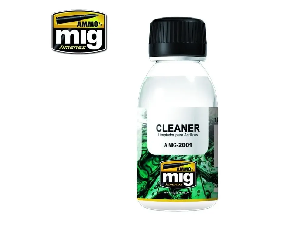 Lahvička čističe AMMO Mig A.MIG-2001 Cleaner 100 ml na akrylové barvy