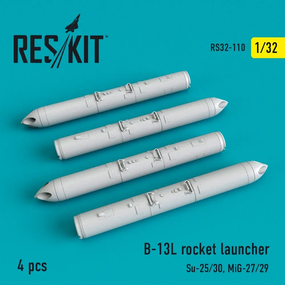 Doplňková sada Reskit RS32-0110 raketové bloky B-13L v měřítku 1/32, 4 díly