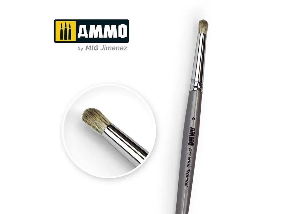 Modelářský štětec AMMO Mig A.MIG-8702 Drybrush Technical Brush velikost 6