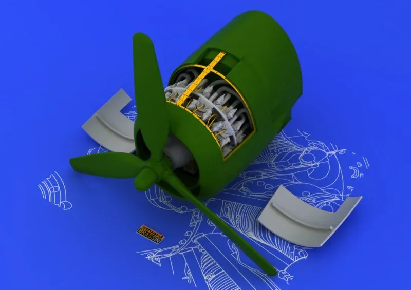 Resinová sada Eduard Brassin 648056 motor R-2800-10 v měřítku 1/48 s fotolepty