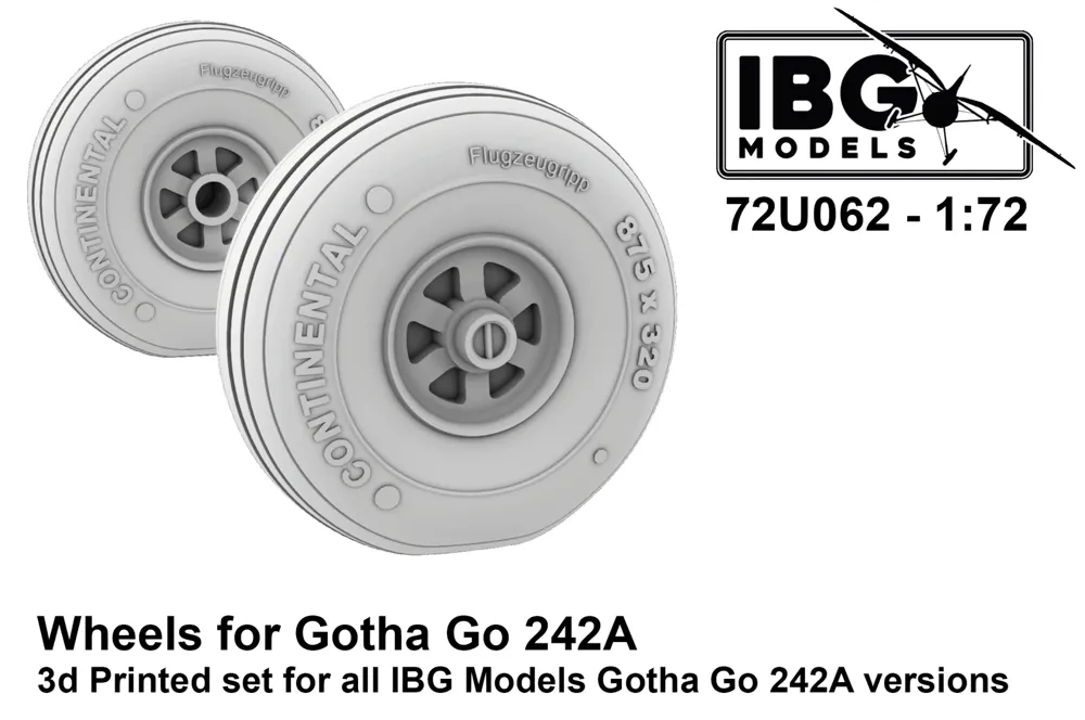 Sada IBG Models 72U062 kola pro Gotha Go-242A v měřítku 1/72