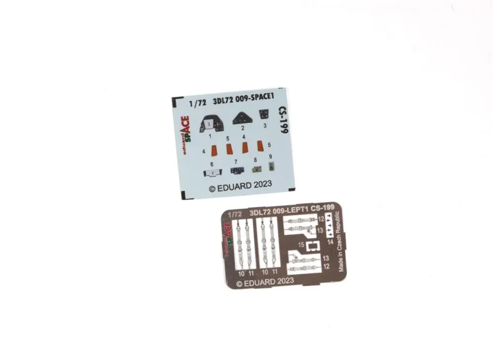 Sada Eduard SPACE 3DL72009 CS-199 1/72 – aršík 3D obtisků a ocelových leptaných dílů