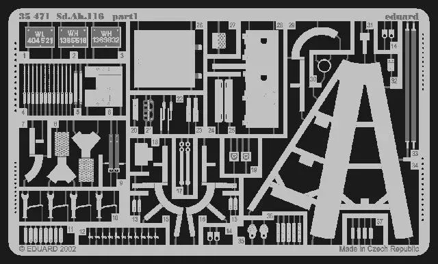 Fotoleptaná sada Eduard 35471 Sd.Ah.116 pro stavebnici Tamiya v měřítku 1/35