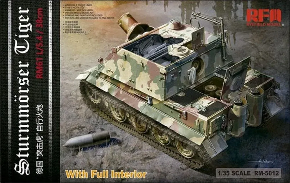 Krabice stavebnice Rye Field Model RFM5012 Sturmtiger v měřítku 1/35