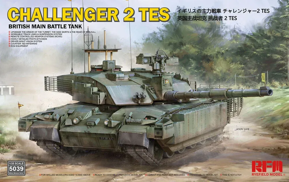 Krabice plastikové stavebnice Rye Field Model RFM5039 Challenger 2 TES v měřítku 1/35