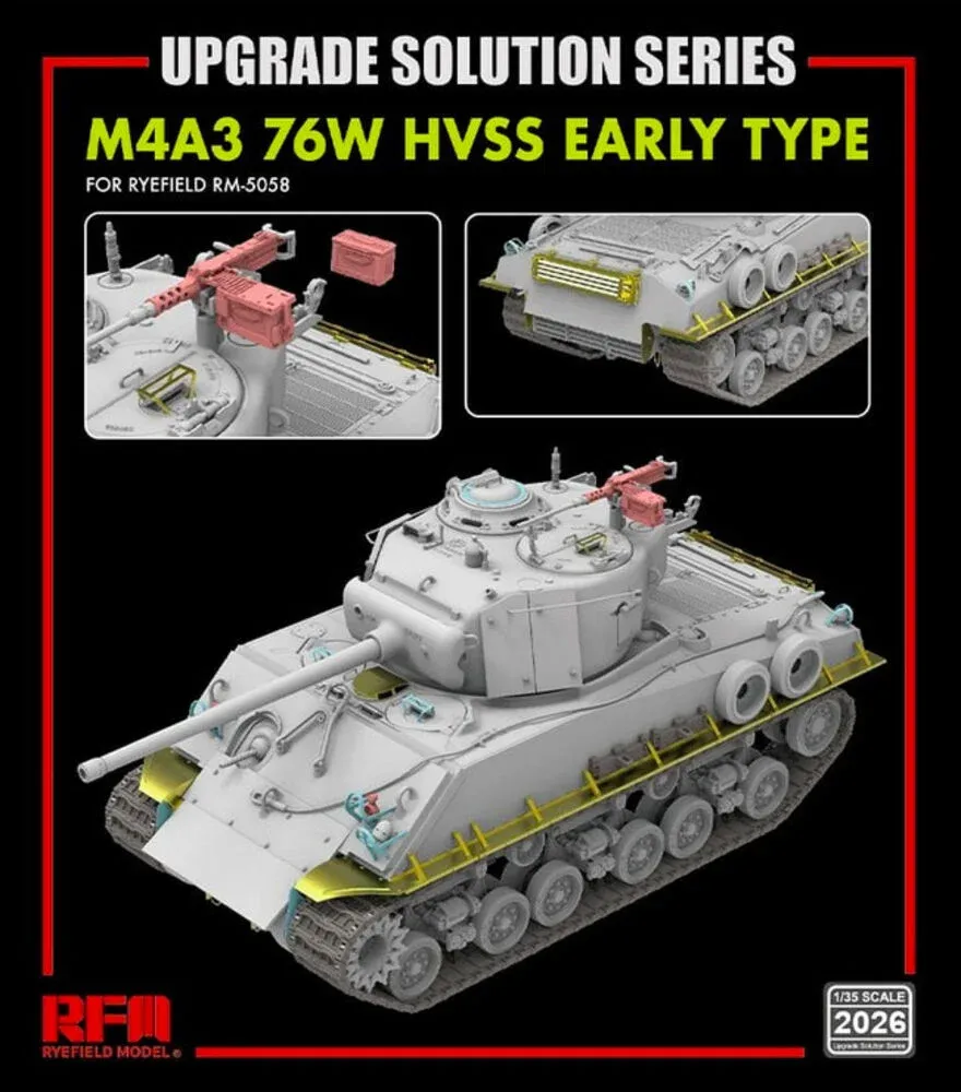 Balení upgrade sady Rye Field Model RFM2026 1/35 pro stavebnici M4A3 76W HVSS