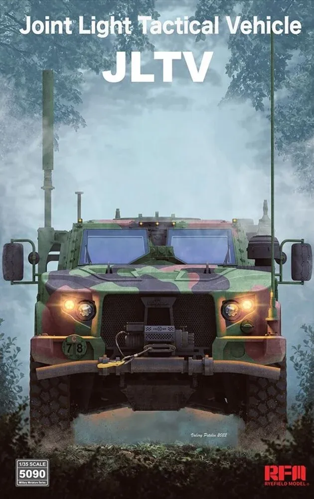 Krabice plastikové stavebnice Rye Field Model RFM5090 JLTV v měřítku 1/35
