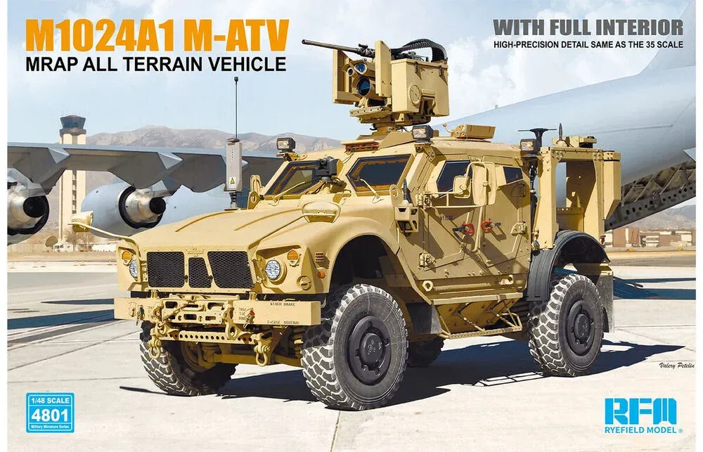 Krabice plastikové stavebnice Rye Field Model RFM4801 M1024A1 M-ATV v měřítku 1/48