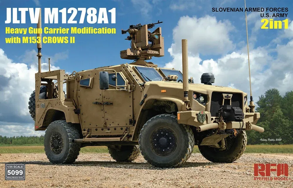 Krabice stavebnice Rye Field Model RFM5099 JLTV M1278A1 Heavy Gun Carrier v měřítku 1/35