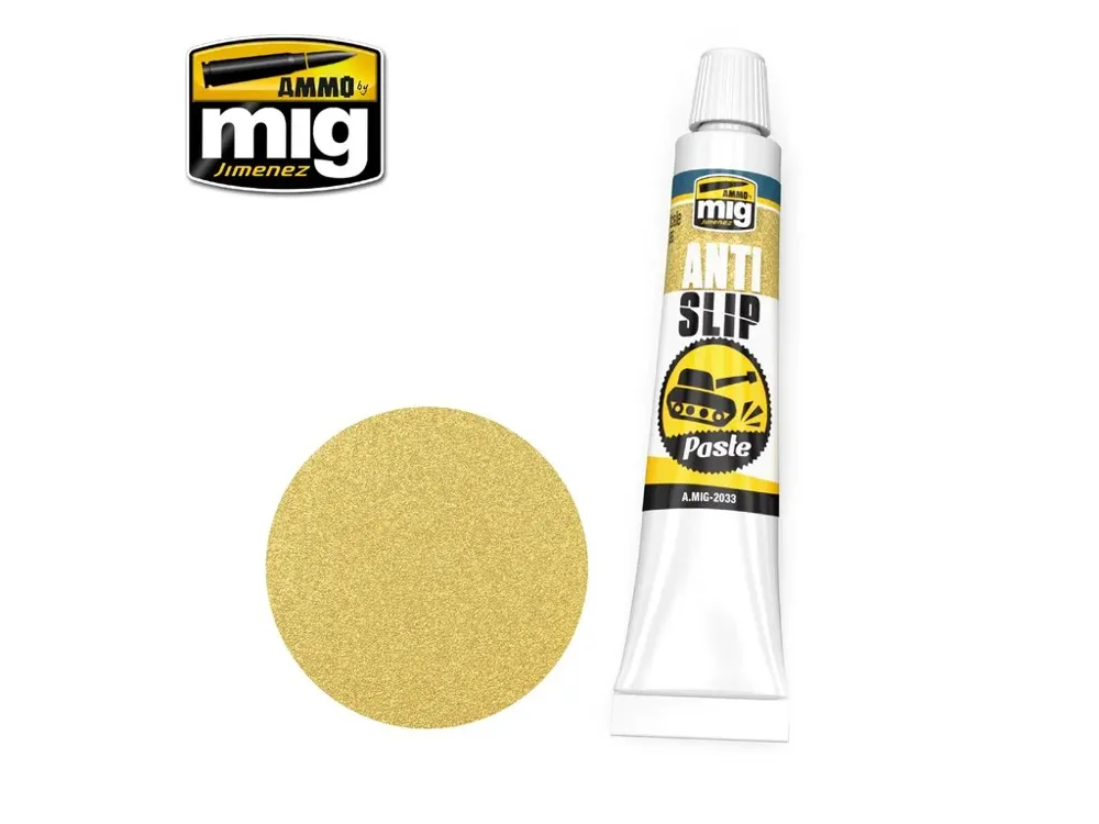 Tuba akrylové pasty AMMO Mig A.MIG-2033 Anti-Slip Paste písková, 20 ml, pro měřítko 1/35