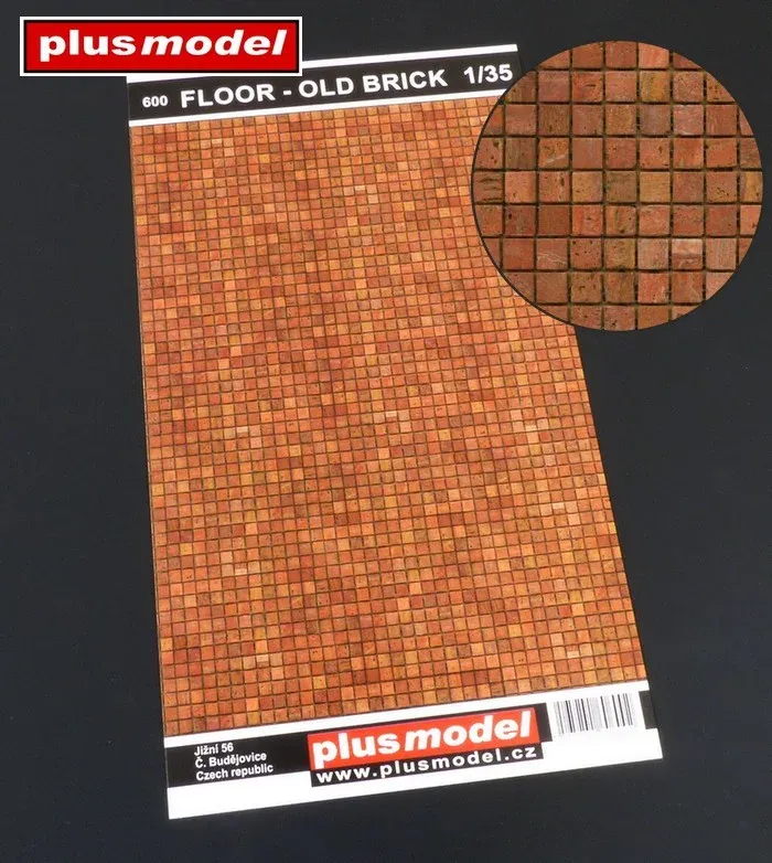 Plus Model 600 podlaha stará cihla 1/35 – papírový list s motivem cihlové dlažby