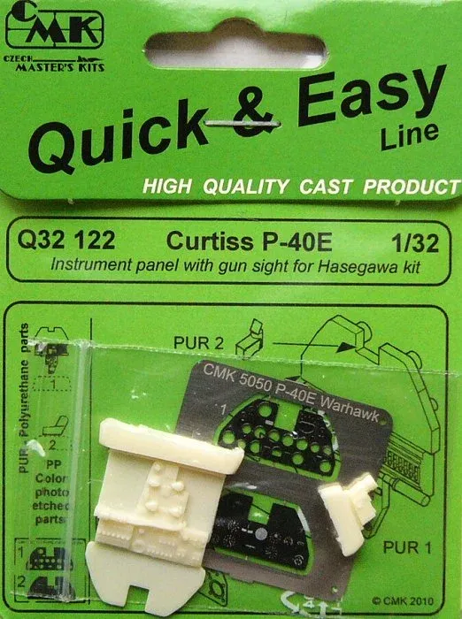 Resinová přístrojová deska CMK Q32122 se zaměřovačem pro Curtiss P-40E v měřítku 1/32