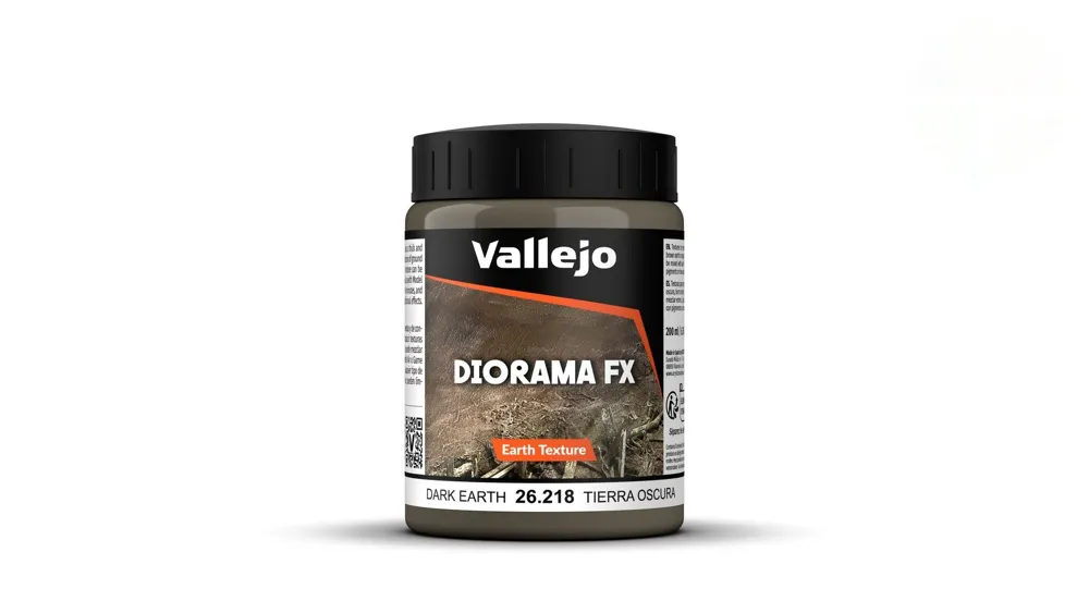 Nádobka akrylové texturní pasty Vallejo Diorama FX 26218 tmavá zemina 200 ml
