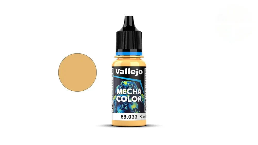 Lahvička akrylové barvy Vallejo Mecha Color 69033 pískově žlutá Sand Yellow 18 ml