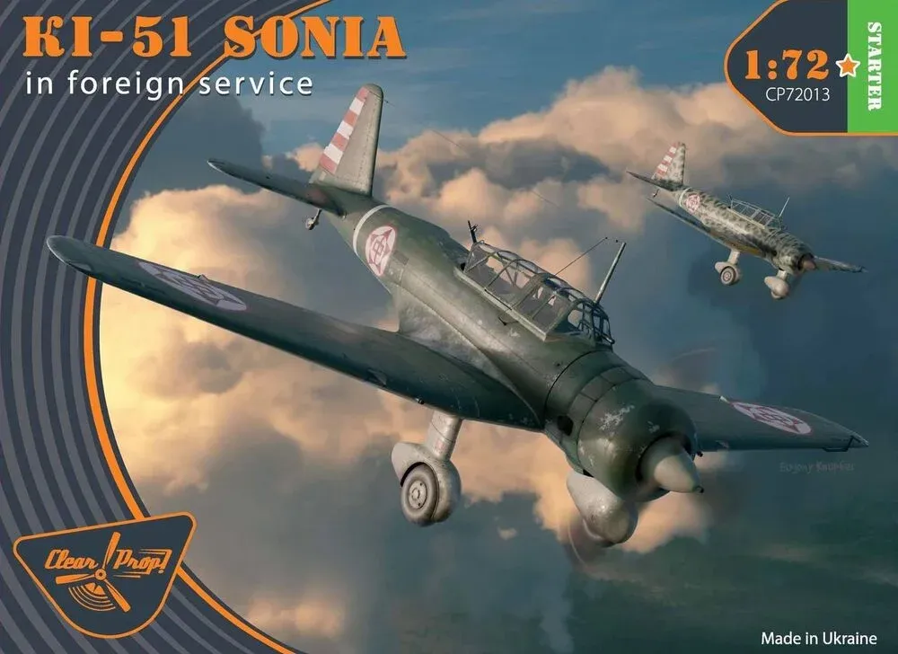 Krabice stavebnice Clear Prop CP72013 Ki-51 Sonia v měřítku 1/72, edice Starter kit