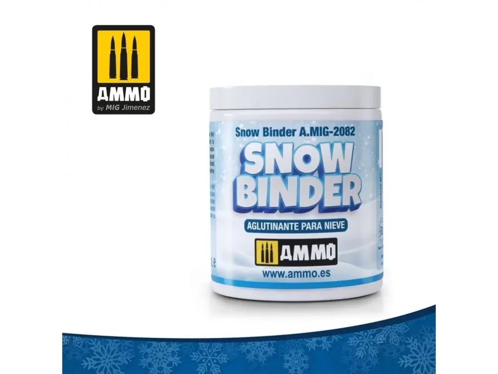 Nádobka akrylového pojiva AMMO Mig A.MIG-2082 Snow Binder 100 ml pro sněhové efekty