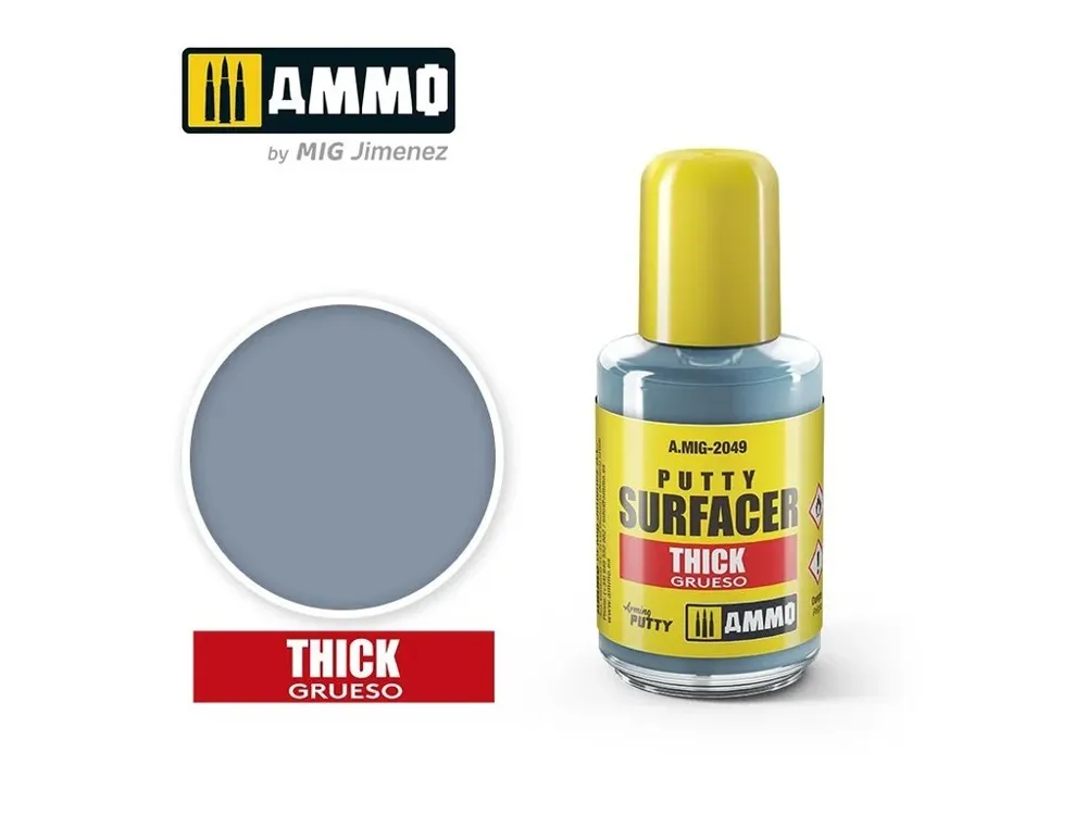 Kelímek modelářského tmelu AMMO Mig 2049 Putty Surfacer Thick 30 ml
