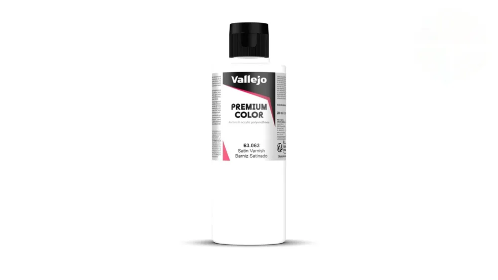Lahev saténového laku Vallejo Premium Color 63063 Satin Varnish 200 ml