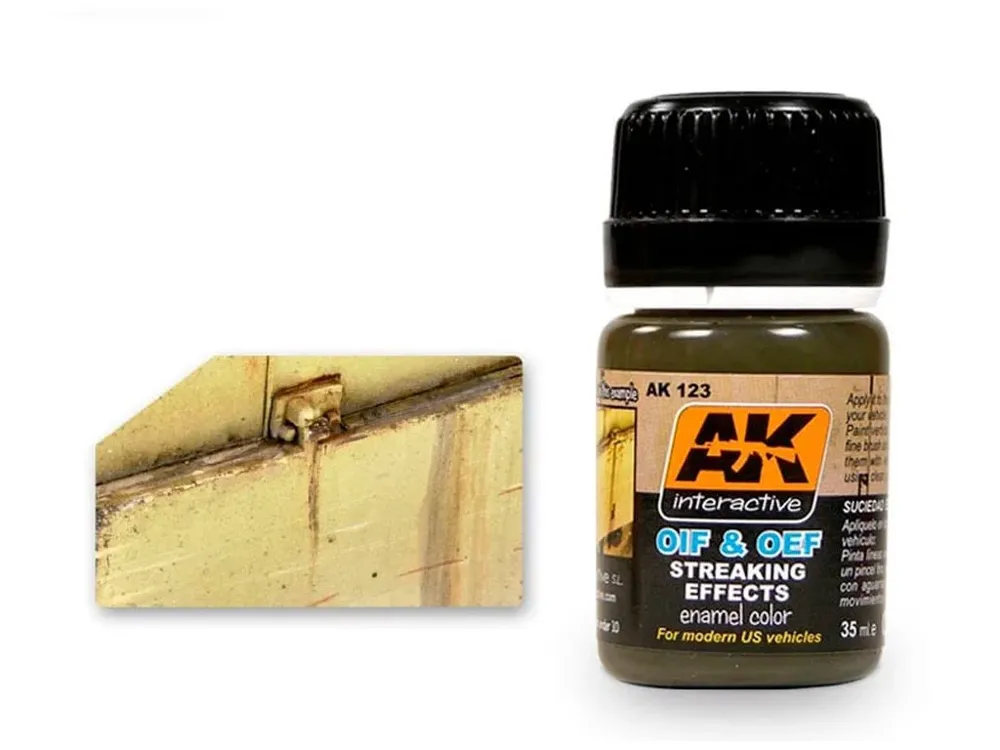 Lahvička AK Interactive AK123 Enamel Effects Streaking Effects for OIF & OEF 35 ml
