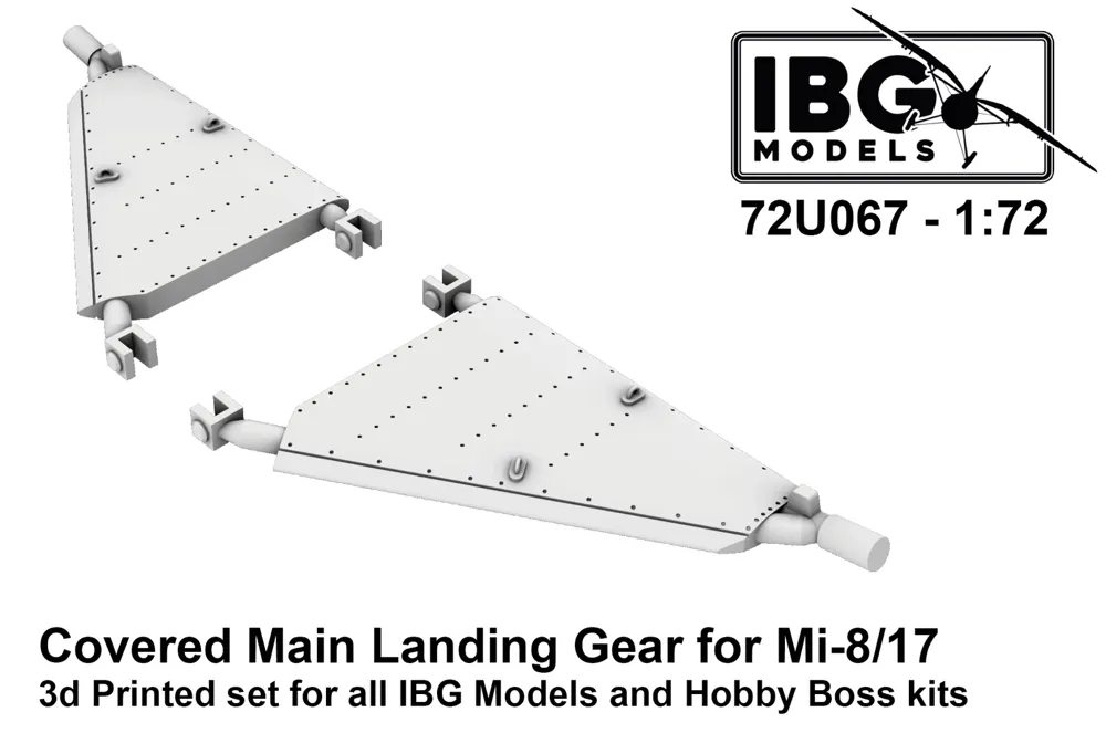 3D tištěné díly IBG Models 72U067 krytý hlavní podvozek pro Mi-8/17 v měřítku 1/72