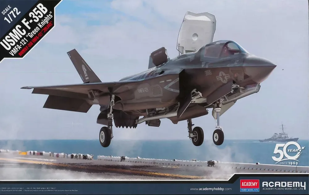 Krabice plastikové stavebnice Academy 12569 USMC F-35B VMFA-121 Green Knights v měřítku 1/72