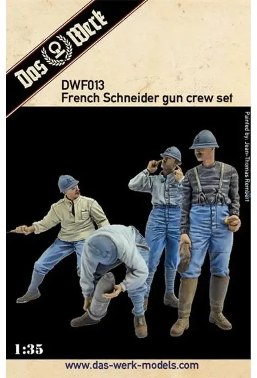 Sada plastových figurek Das Werk DWF013 francouzská obsluha děla Schneider v měřítku 1/72
