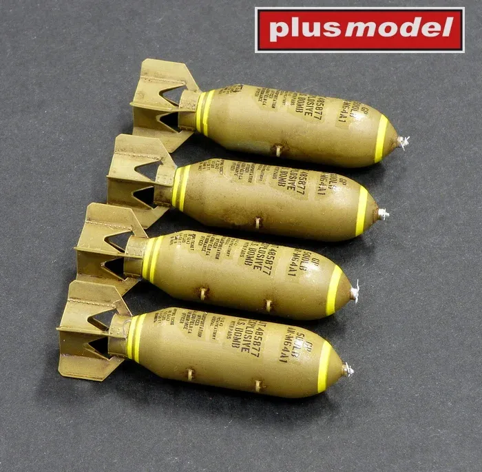 Detailní set Plus Model AL4115 US bomby 500 lb v měřítku 1/48 – 3D tištěné bomby s fotolepty