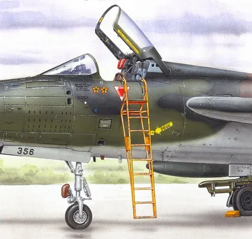 Plus Model AL4039 žebřík pro F-105 v měřítku 1/48, díly doplňku k sestavení