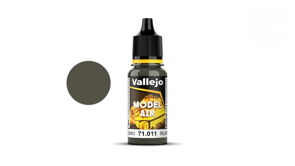 Lahvička akrylové barvy Vallejo Model Air 71011 tmavě zelená RLM83, 18 ml