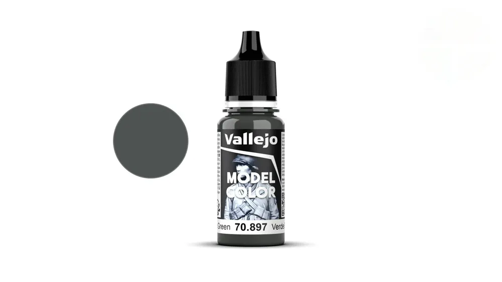 Lahvička akrylové barvy Vallejo Model Color 70897 bronzová zelená matná 18 ml