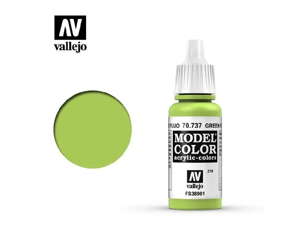 Lahvička akrylové barvy Vallejo Model Color 70737 fluorescenční zelená 17 ml