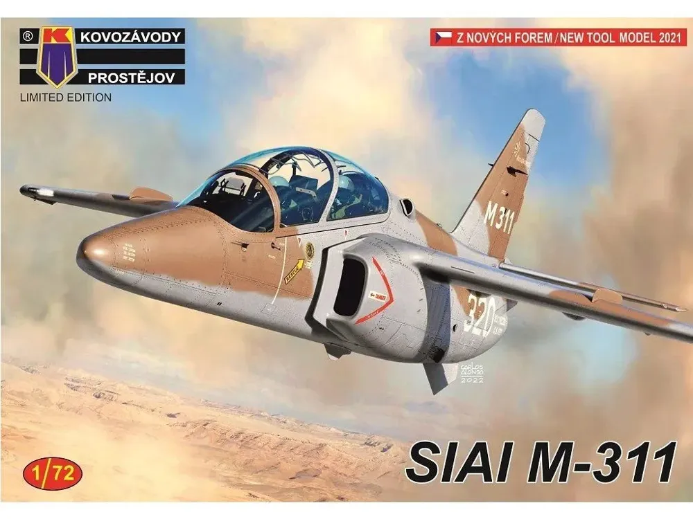 Krabice stavebnice Kovozávody Prostějov KPM0348 SIAI M-311 v měřítku 1/72