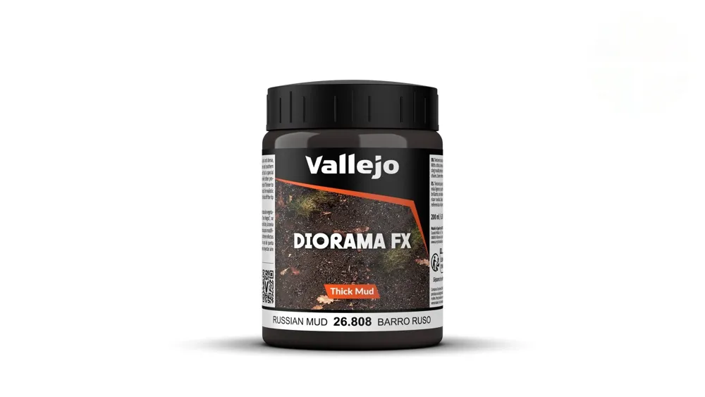 Kelímek texturové pasty Vallejo Diorama FX 26808 ruské husté bahno 200 ml