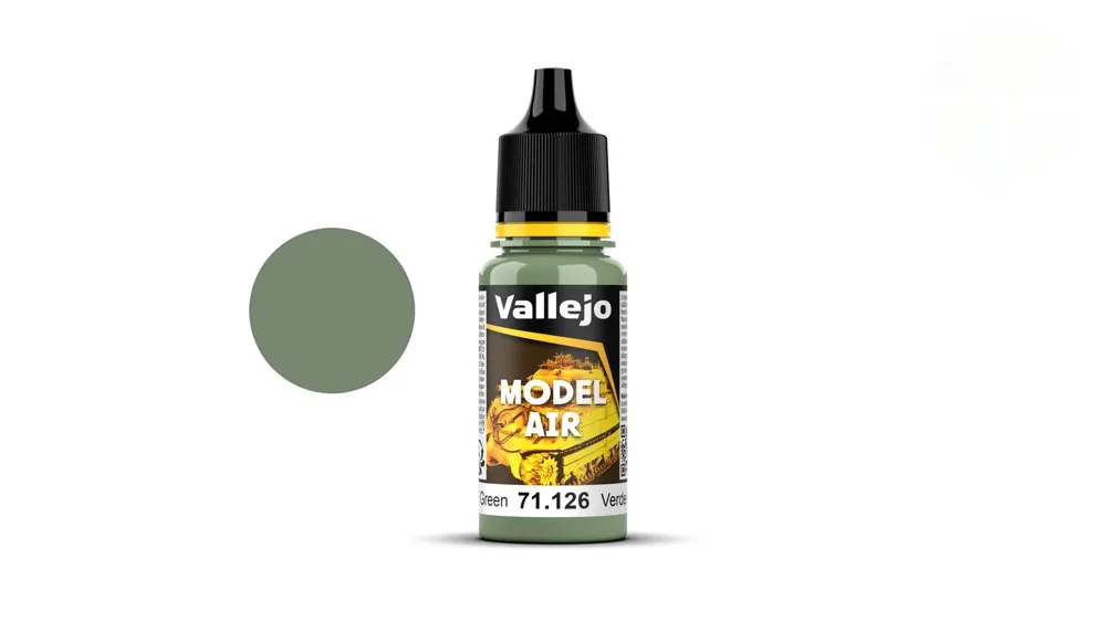 Lahvička akrylové barvy Vallejo Model Air 71126 zelená IDF 18 ml