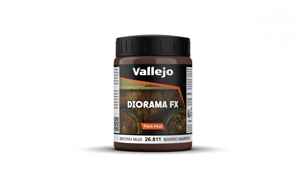 Kelímek texturové pasty Vallejo Diorama FX 26811 hnědé husté bahno 200 ml