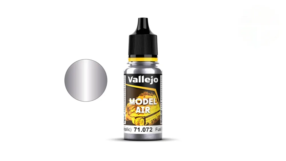Lahvička akrylové barvy Vallejo Model Air 71072 kovově šedá Gun Metal 18 ml