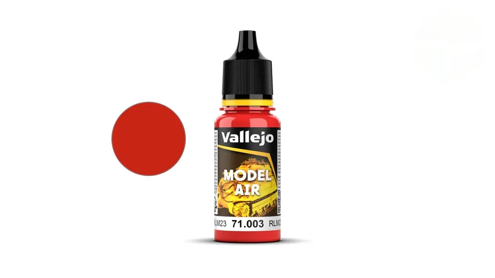 Lahvička akrylové barvy Vallejo Model Air 71003 červená RLM23, 18 ml