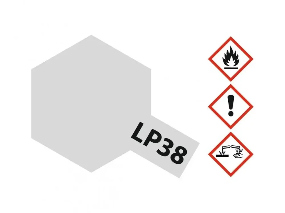 Skleněná lahvička lakové barvy Tamiya LP-38 82138 hliníková matná, 10 ml