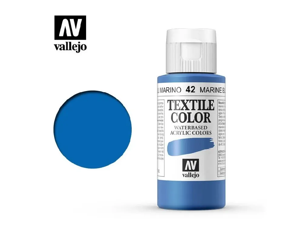 Lahvička barvy na textil Vallejo Textile Color 40042 Marine Blue 60 ml