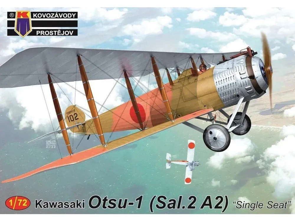 Krabice stavebnice Kovozávody Prostějov KPM0335 Kawasaki Otsu-1 (Sal.2 A2) v měřítku 1/72