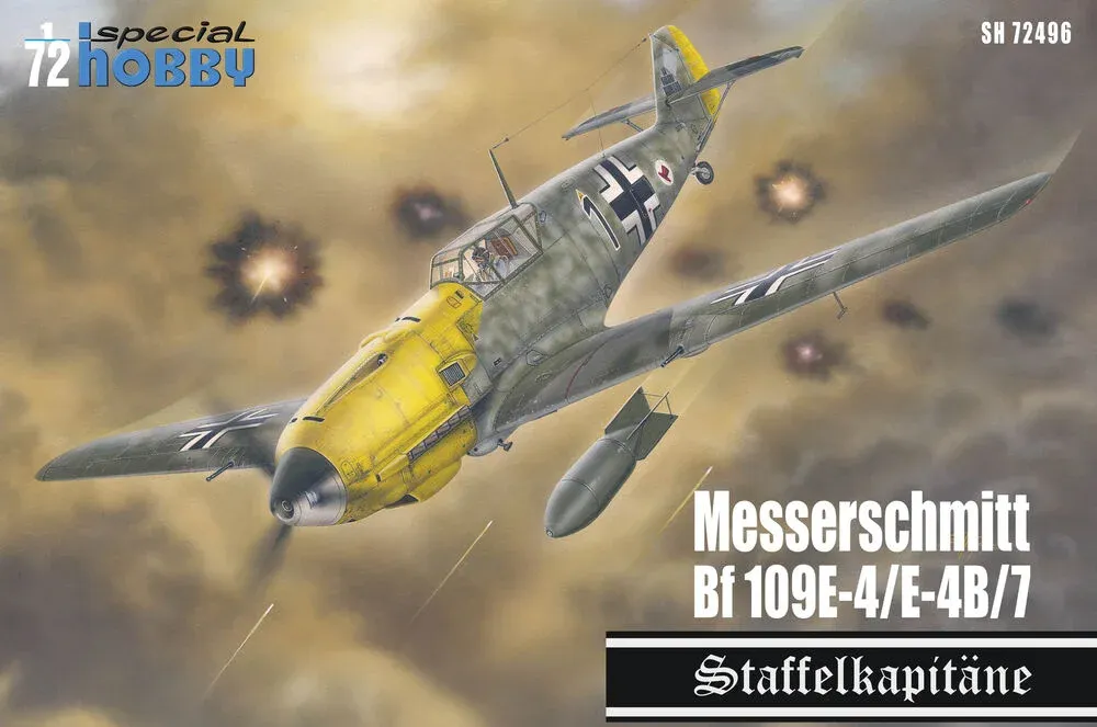 Krabice stavebnice Special Hobby SH72496 Messerschmitt Bf 109E-4/7 Staffelkapitäne v měřítku 1/72