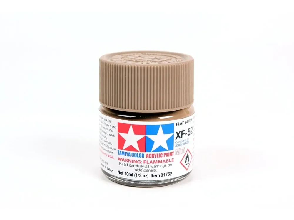 Lahvička matné akrylové barvy Tamiya Acrylic Mini XF-52 Flat Earth 10 ml