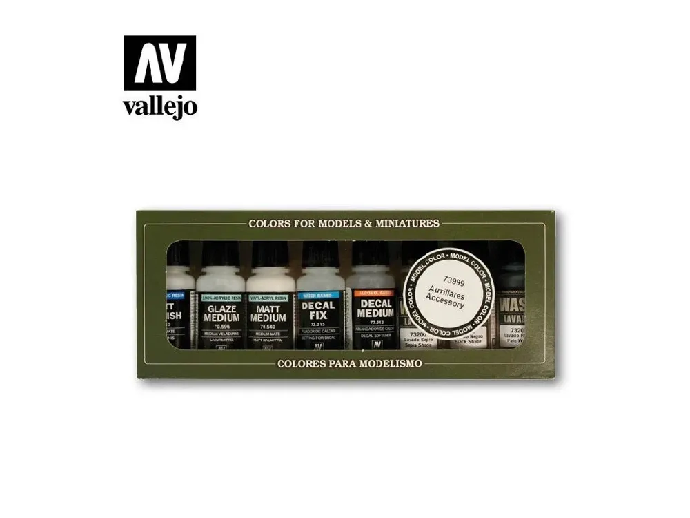 Sada Vallejo Game Color Set 73999 Auxiliaries and washes s osmi lahvičkami médií a washů
