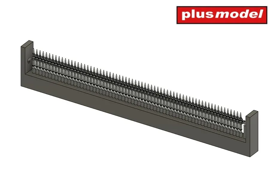 Resinové díly Plus Model DP3047 – 12,7mm náboje v pásech a nábojnice v měřítku 1/35
