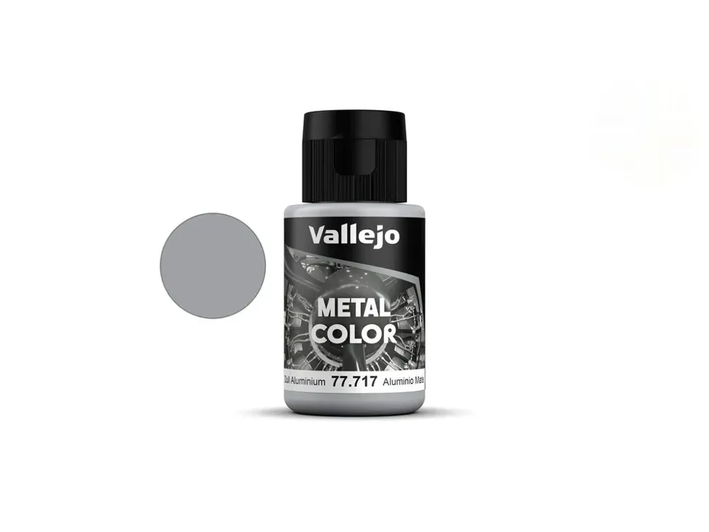 Lahvička akrylové metalické barvy Vallejo Metal Color 77717 matný hliník 32 ml
