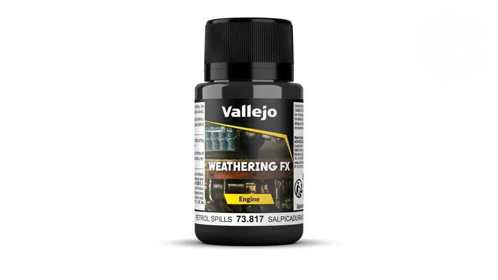 Lahvička akrylového efektu Vallejo Weathering FX 73817 rozlitý benzín 40 ml