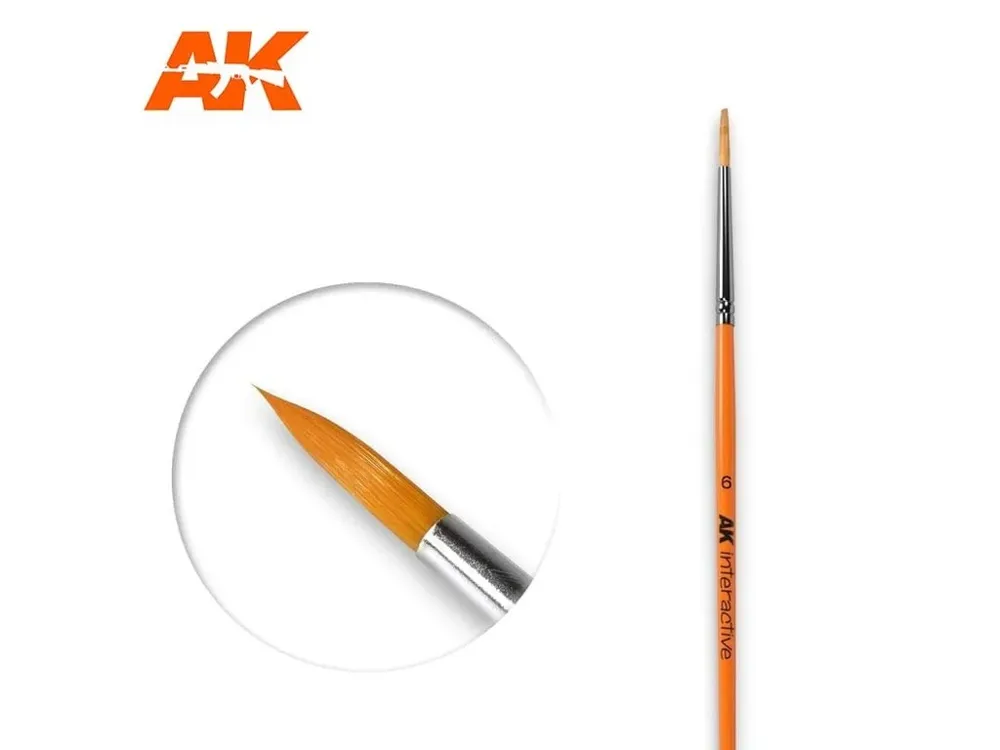 Modelářský kulatý syntetický štětec AK Interactive AK606 Round Brush velikosti 6