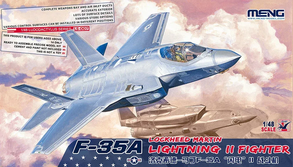Krabice plastikové stavebnice Meng 1/48 F-35A Lockheed Martin Lightning II